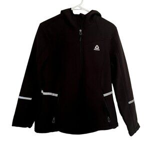 Reebok black winter jacket soft comfortable lightweight pockets women's athletic